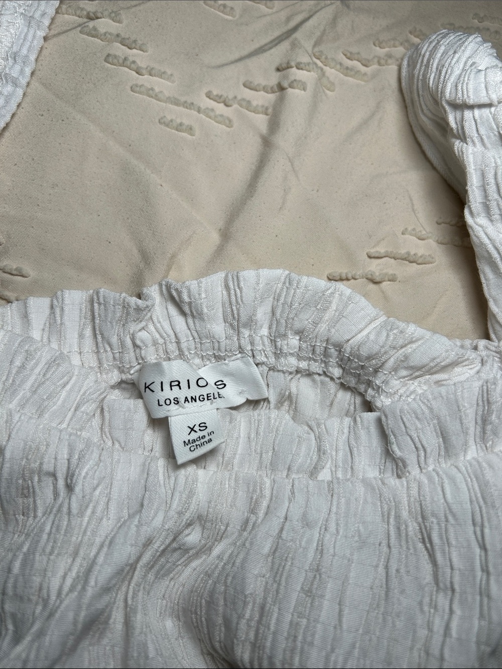 iris Cream Textured Ruffle Tank with Side Ties - Picture 2 of 4